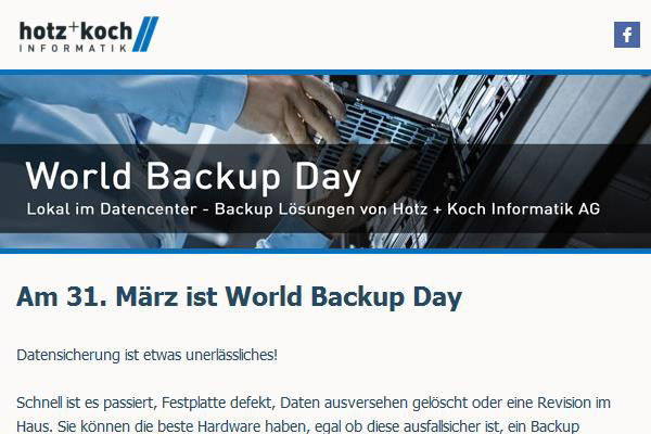 World Backup Day Newsletter vom 29.03.2019