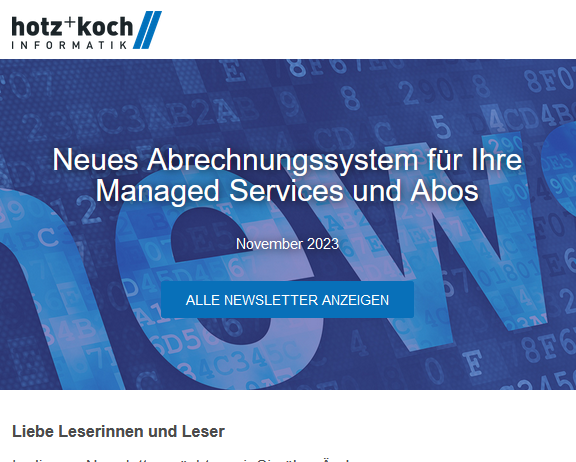 Neues Abrechnungssystem für Ihre Managed Services und Abos